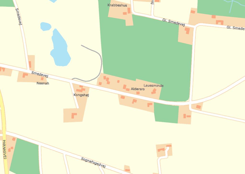 FORUNDERSØGELSESRAPPORT SVM 01085-1 Lokalisering og topografi Sagsarealet, der er beliggende i området mellem Sognefogedvej i syd og Smedevej i nord, findes på 4cm kort 1413 II SØ.