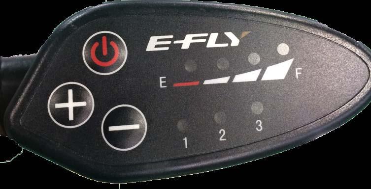 Display E-Fly Nova 1 4 2 3 Din E-Fly har et LED-kontrolpanel til at styre motorens ydeevne. Kontrolpanelet har tre knapper a. En tænd/sluk-knap b.