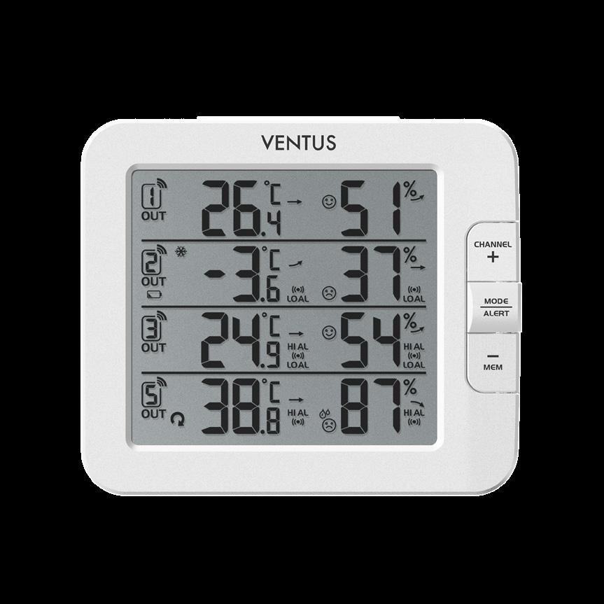 VENTUS W210 vejrstation med 3 sensorer VENTUS vejrstationen til dig som ønsker informationer fra mange steder i og omkring din bolig.