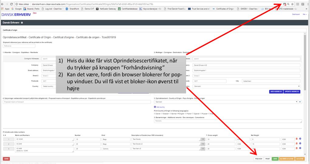 Tillad browseren at vise pop-ups fra eksportcertifikater.di.dk.