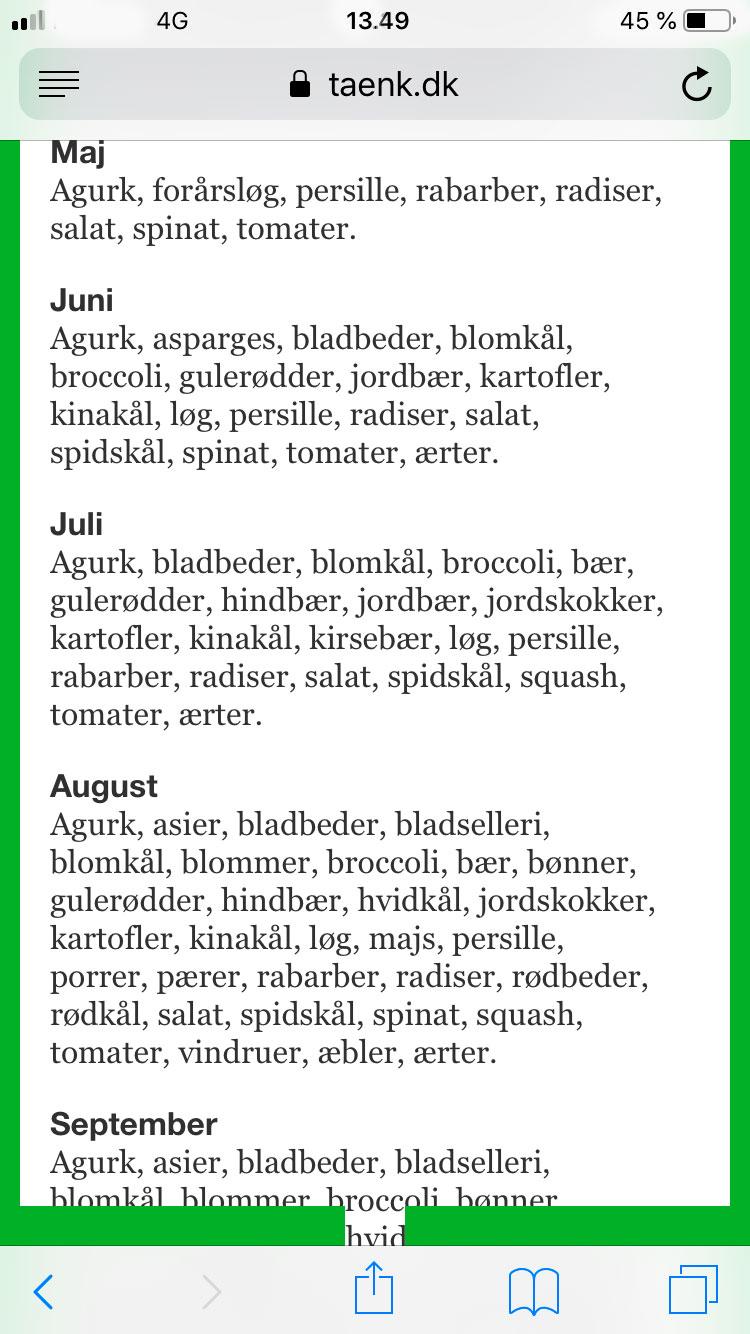 Hjælp Nikolaj med at vælge grøntsager, der er i sæson Det er juli måned og Nikolaj står i grøntafdelingen. Han googler grøntsager sæson juli.