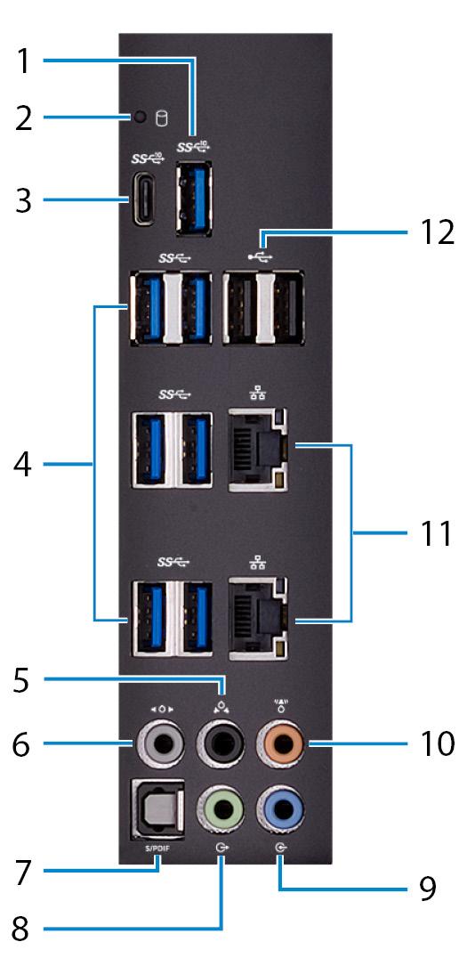 12 PCI-Express (grafik) slot 1 Tilslut et PCI-Express X16-kort så som grafik-, lyd- eller netværkskort for at forbedre din computers ydeevne.