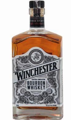 Winchester Bourbon Whiskey er en førsteklasses bourbon-whisky, traditionelt destilleret, modnet på fade og ultralydsfiltreret for at levere en usædvanligt blød eftersmag og den virkeligt gode smag.