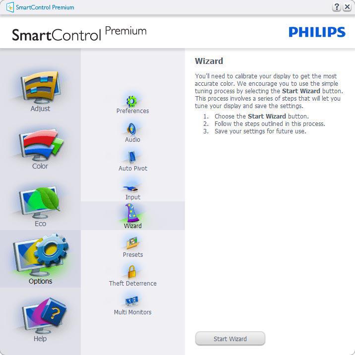 3.5 Philips SmartControl Premium Det nye SmartControl Premium-software fra Phillips giver dig mulighed for at kontrollere skærmen via et nemt, grafisk interface.