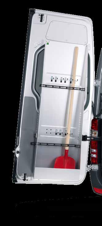 Lastsikring Skovl- og værktøjsholder til bagdøre Lastsikring til opbevaring af flere skovle