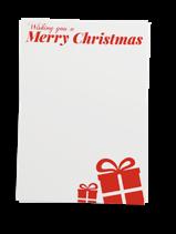 Guld print / hvid Merry Christmas kartonskilte fra A3 - A4 - A5 - A6 A3 ark 29,7x42 cm A4 ark 21x29,7 cm A5 ark
