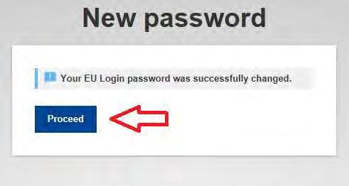 7. The system informs you that the password is