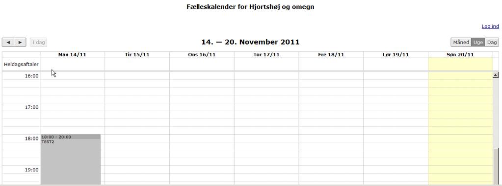 Brugervejledning til Fælleskalender for Hjortshøj og Omegn Alle foreninger i Hjortshøj og Omegn kan oprette aftaler i kalenderen. Hver forening får sin egen farve.