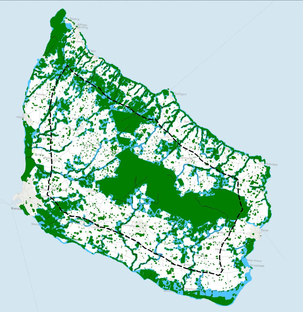 Natur (Grønt Danmarkskort) som hindrer udviklingsområder i kystnærhedszonen Kortet viser forvaltningens foreløbige udkast til