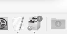 80 Printer. 08:18 1 80 Venter på at printe. For Mac OS 1. Klik på printerikonet på dock'en på computerskærmbilledet.