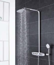 grohe.dk SmartControl er designet med en indbygget hylde til shampoo og badesæbe.