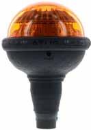 219,- LED Advarsels blitz blink MINI, 10-30V LED blitz blink med fiktiv rotation på fleksibel fod til stangmontering. Komplet enhed med linse i polycarbonat. Mål: Ø: 130 mm. H: 182 mm.