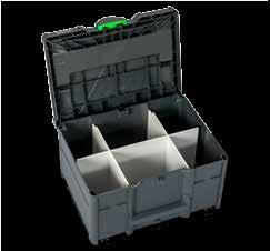 Kuffertsystemer Systainer³ M Systainer³ M med Fagdeler-Sæt Kuffertsystemer Systainer³ M praktisk og robust systemkuffert til sikker og ordentlig opbevaring og transport af håndværktøj, smådele og
