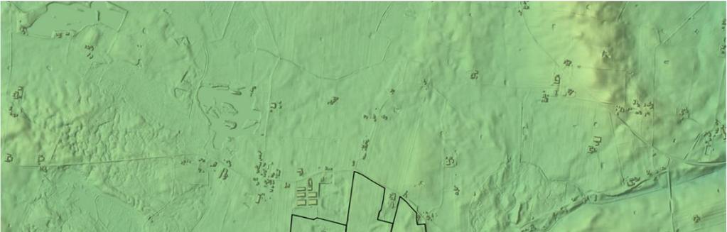 Figur 2-3: Et tænkt vest-øst profilsnit gennem et istidslandskab. Fra Geografforlaget.. Figur 2-4: Terrænoverfladen I nærområdet.
