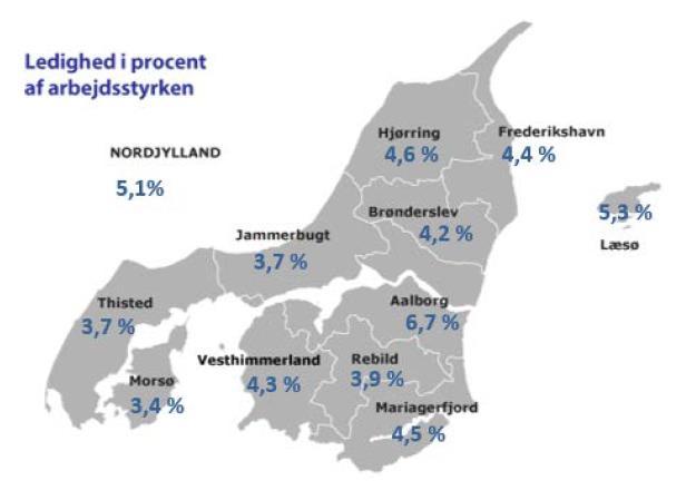 Antal fuldtidspersoner på offentlig forsørgelse i Brønderslev Kommune Arbejdsmarkedet i Nordjylland Arbejdsmarkedet i Nordjylland er påvirket af Covid-19-restriktionerne og eftervirkningerne af