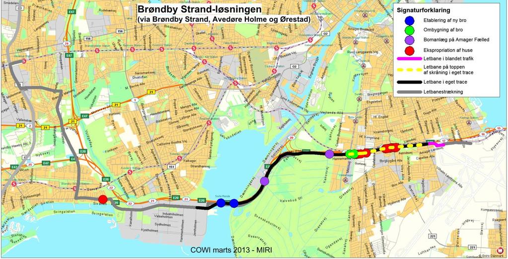 21 Tabel 4.2 Oversigt over rejsehastigheder for letbanen for Brøndby Strand-løsningen. Udvalgte letbanestationer (køretid fra Glostrup st.) ved Brøndby Stadion ved Brøndby Strand st.