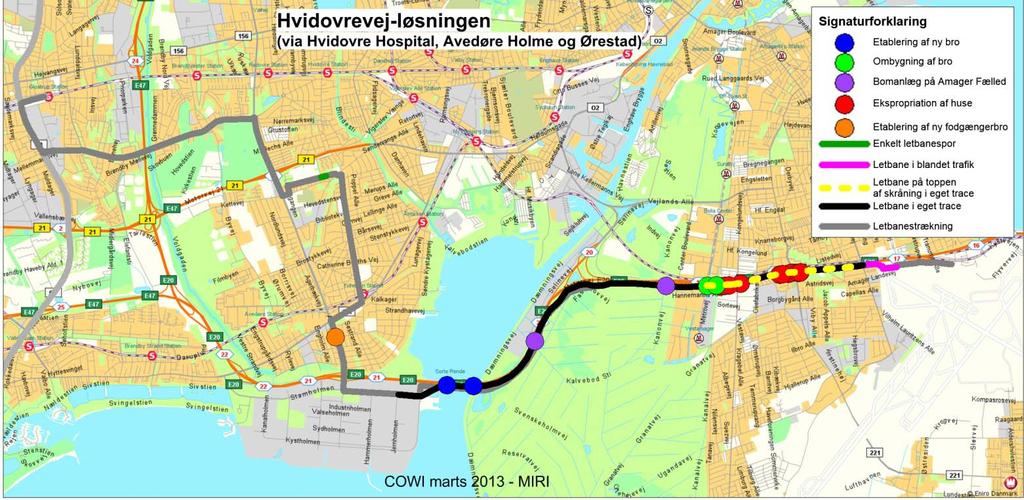 25 Tabel 4.4 Oversigt over rejsehastigheder for letbanen for Hvidovrevej-løsningen. Udvalgte letbanestationer (køretid fra Glostrup st.