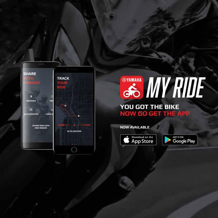 MyRide: Lad din næste tur nå nye højder! Appen MyRide er udviklet eksklusivt af Yamaha og er tilgængelig helt gratis til ios og Android.