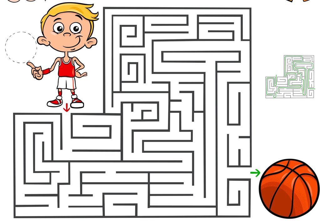 Opgave 5 Find vej gennem labyrinten til basket-bolden.