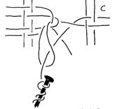 De vandrette grupper syes over kniplingskanten og de lodrette langs med kanten. Fig. 62.