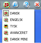 Overblik over CD-ORD Standard-placering er: Start/Alle programmer/mikrov.dk/cd-ord Illustration af værktøjslinjen i profilen DANSK.