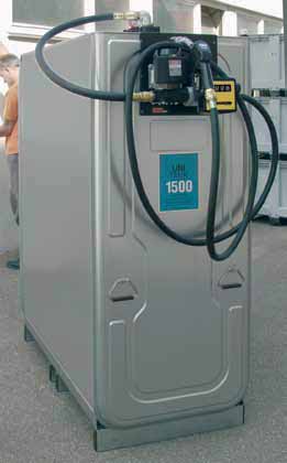 UNI -Tanke Godkendt til opbevaring af diesel, RME (biodiesel), olie og spildolie Lav højde Enkelttank af HDPE med integreret galvaniseret