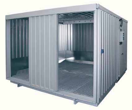 Sikkerhedscontainere som særskilte lagerrum, model SRC N med skydedør Til opbevaring af brandfarlige væsker Containere til opbevaring af