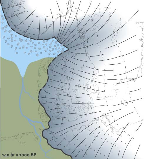 Den palæogeografiske kortserie omfatter den seneste del af Saale istiden, Eem mellemistiden og Weichsel istiden. Den marine iltisotopkurve viser svingninger i klimaet de sidste ca. 850.000 år.
