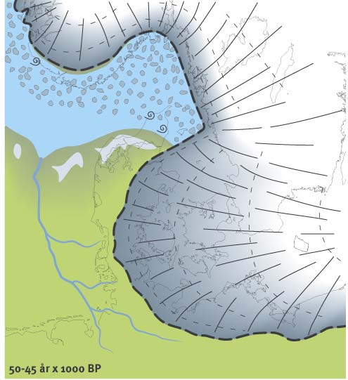 der drev smeltende isbjerge rundt. I Mellem Weichsel voksede isskjoldet og fra denne periode kendes tre isfremstød i Danmark.