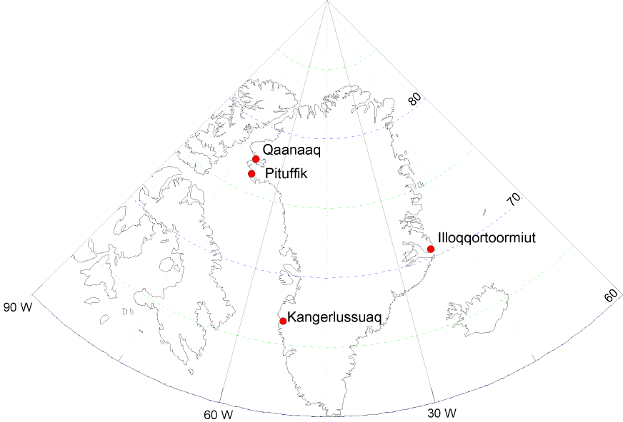 Ozonlag og UV-stråling over Danmark og Grønland Observationssteder i Danmark og Grønland I Danmark måler DMI ozonlagets tykkelse og UV-strålingen i København med et såkaldt Brewerozonspektrofotometer.