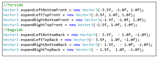 Bilag 102 Bilag 2 vertex positioner Vertex positioner for ExpandButton Kigges der på ExpandButton view, så er vertex positionerne for dette view meget simple, se figur 9.
