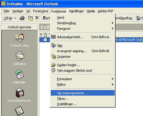 Microsoft Outlook 2000 Vejledning Nedenfor kan du se,