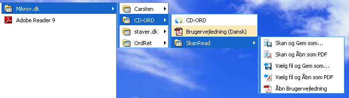 SkanRead i program-menuen I programmenuen Start/Alle programmer/ Mikrov.