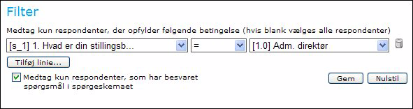 KAPITEL 13 Arbejde med analyser Sådan gør du: 1. Klik på Tilføj filter i sidepanelet på fanen ANALYSE. Dialogboksen Filter åbnes. 2.