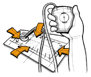Placering af pumpen under behandlingen Du kan have PICO-pumpen i lommen, eller hvor det er mest behageligt med hensyn til sårets størrelse og placering.