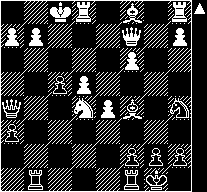 11... O-O-O 12. b4 cxb3 13. b2 [Efter 13. xb3 a4 14. exf6 gxf6 15. fd2 g6 har sort lige spil] 13... a4 14. c4? Spillet i håb om 14.-, dxc4.