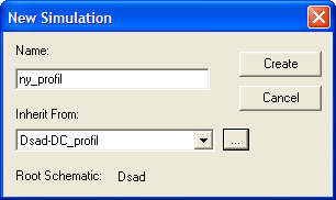 Simulerings profil Oprettes i Capture: PSpice, New Simulation Profile kan arves fra tidligere profiler Analysis DC, AC, transient (tidsdomæne), bias