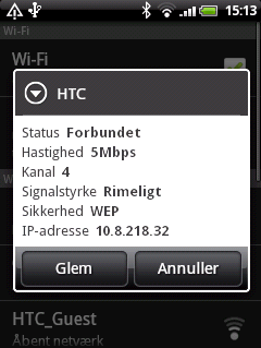 112 Din HTC Wildfire Brugervejledning Kontrol af status for det trådløse netværk På startskærmen trykker du på MENU og derefter på Indstillinger > Trådløs og netværk.