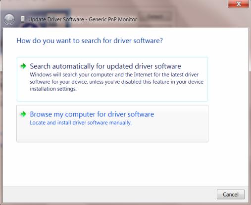 9. Klik på "Driver" fanebladet. 10. Åbn "Opdater driversoftware-generisk PnP skæ rm" vinduet, ved at klikke på "Opdater driver.