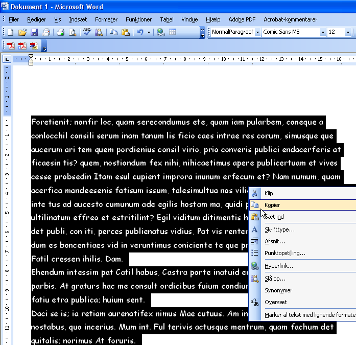 Tips & Tricks Kopier tekst fra Word dokument til 3S Du har sikkert prøvet at skulle kopiere noget du har skrevet i Word eller et andet tekstbehandlingsprogram over til 3S.