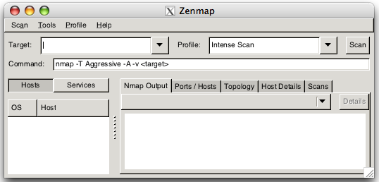 Zenmap Vi bruger Zenmap til at scanne med, GUI til Nmap c
