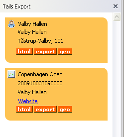 Figur 2: Operator kan føre information fra HTML over i andre programmer Ligeledes findes Tails Export, som er endnu et addon til Firefox. Dette addon opstiller oplysningerne omkring f.eks.