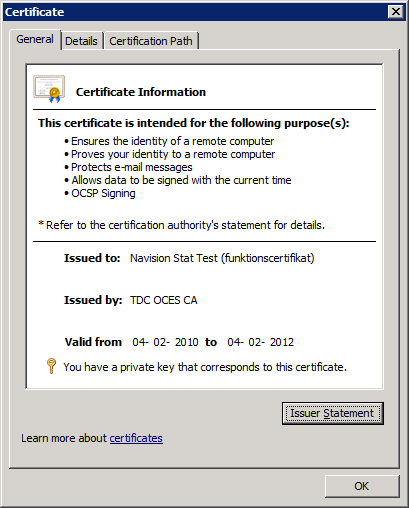 Find Subject og Serial number Åben MMC Certificate Console.