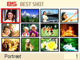 Brug af BEST SHOT BEST SHOT giver dig en samling scener, der viser en række forskellige typer optageforhold.