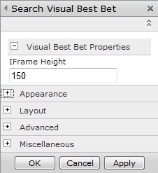 Søgeresultatside (8/9) Search Visual Best Bet Web Part Iframe Height Højde på visuel
