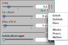 Du ændrer linjeafstanden for eksisterende tekst ved at vælge teksten og derefter ændre afstanden vha. kontrolmuligheden Linjeafstand på formatlinjen. Klik for at ændre afstanden mellem tekstlinjer.