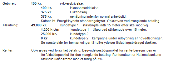 43-60 Figur 6-5 RKF s normale tarif med udbygningstillæg I afsnittet nedenfor er vist eksempler på, hvordan prisen