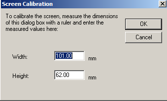 broderi software V5 / V6 Alle niveauer Kalibrering af skærm Kalibrer din PC s skærm så målene stemmer overens med de virkelige mål med det resultat, at vi får det samme udseende på alle PC