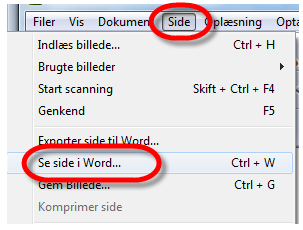 Hvordan vises side i /eksporteres side til Word Fra ViTex kan du flytte dit dokument over i Word på tre måder.
