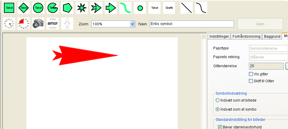 Egne symboler - brugersymbol Du kan selv i programmet fremstille symboler.